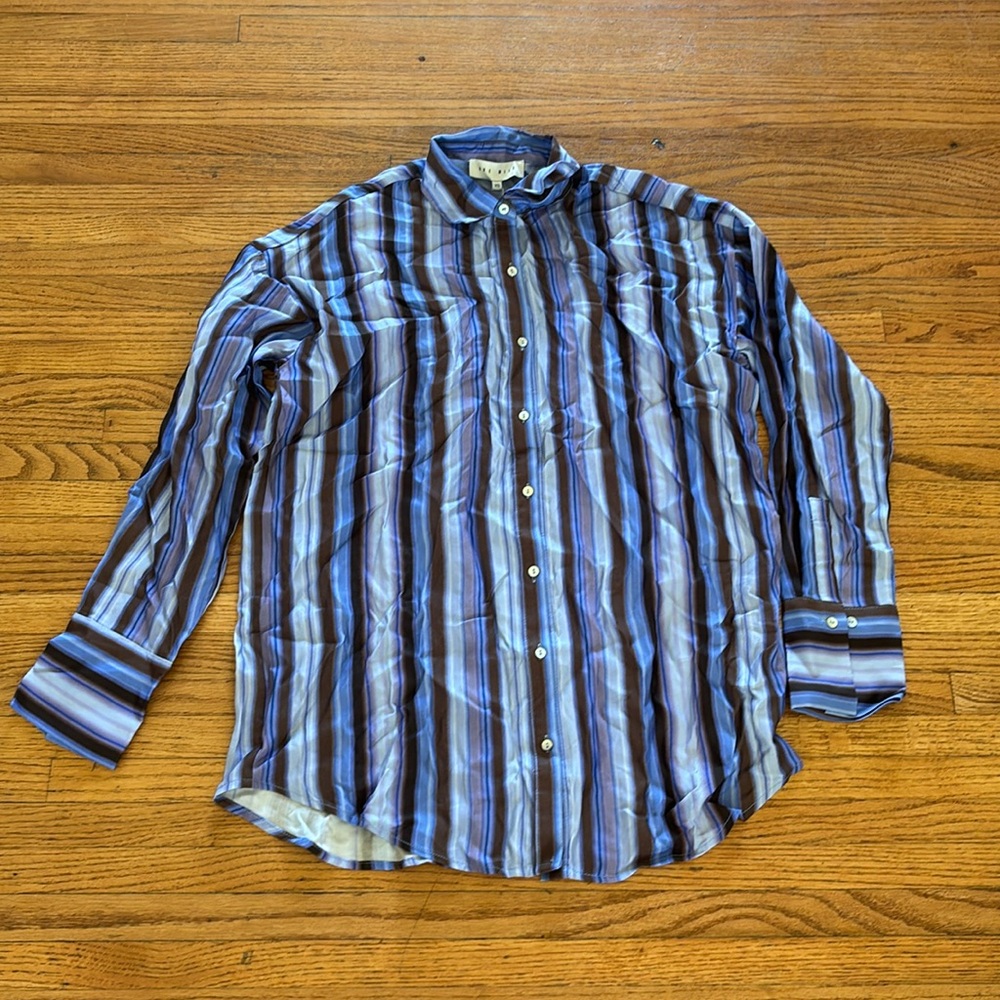 One mile stripe button down shirt